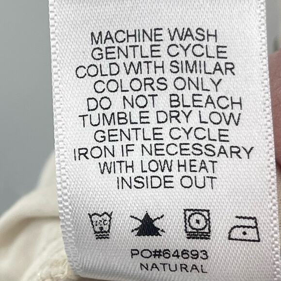 Evereve Marion Linen Blend Neutral Tone Wide Leg High Rise Trouser Pants Size 26 - Picture 13 of 14